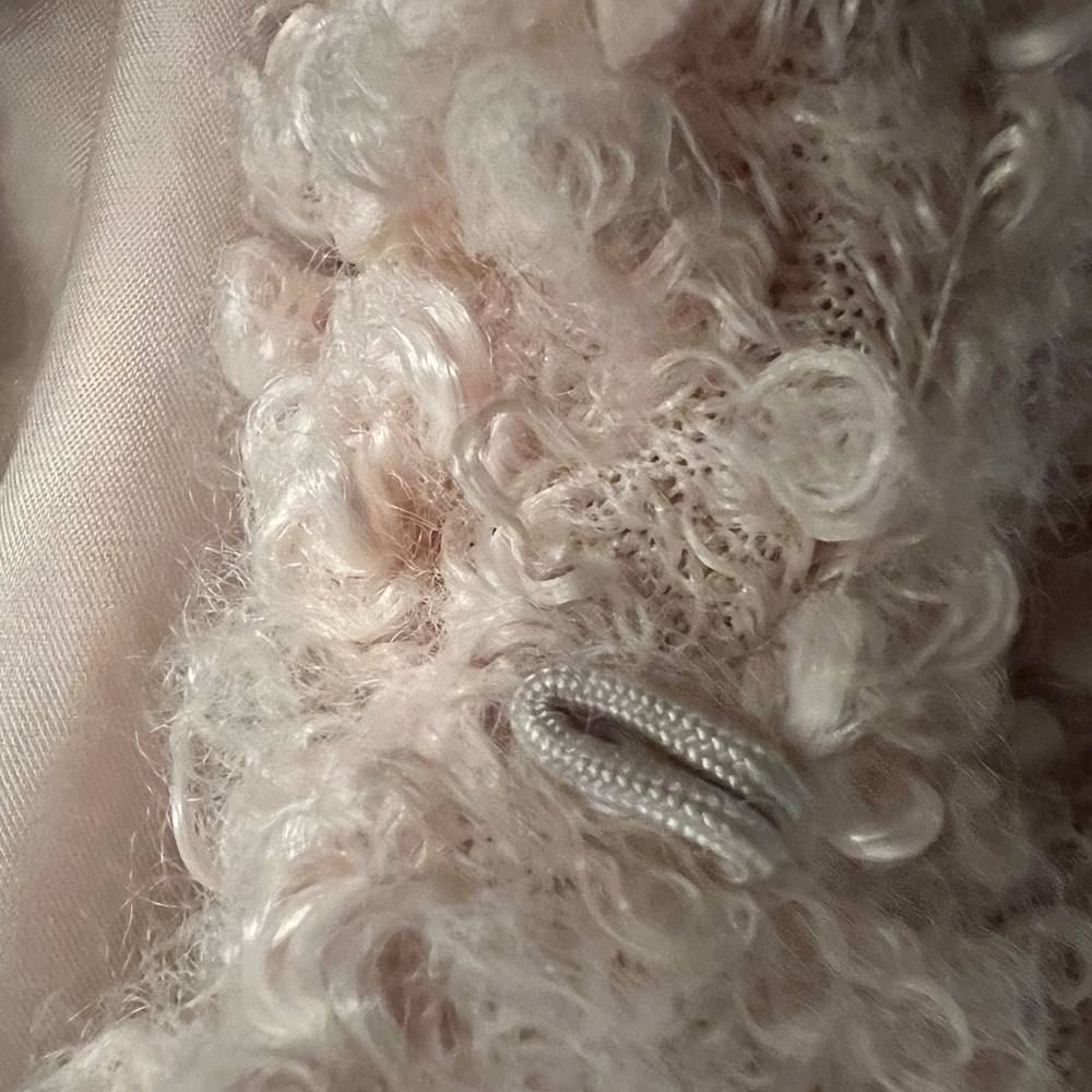 Max Studio Pale Pink Champagne Faux Fur Teddy  Jacket - Picture 12 of 16